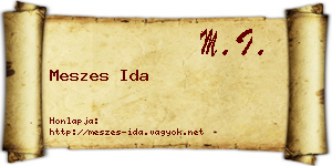Meszes Ida névjegykártya